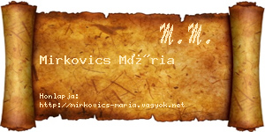 Mirkovics Mária névjegykártya
